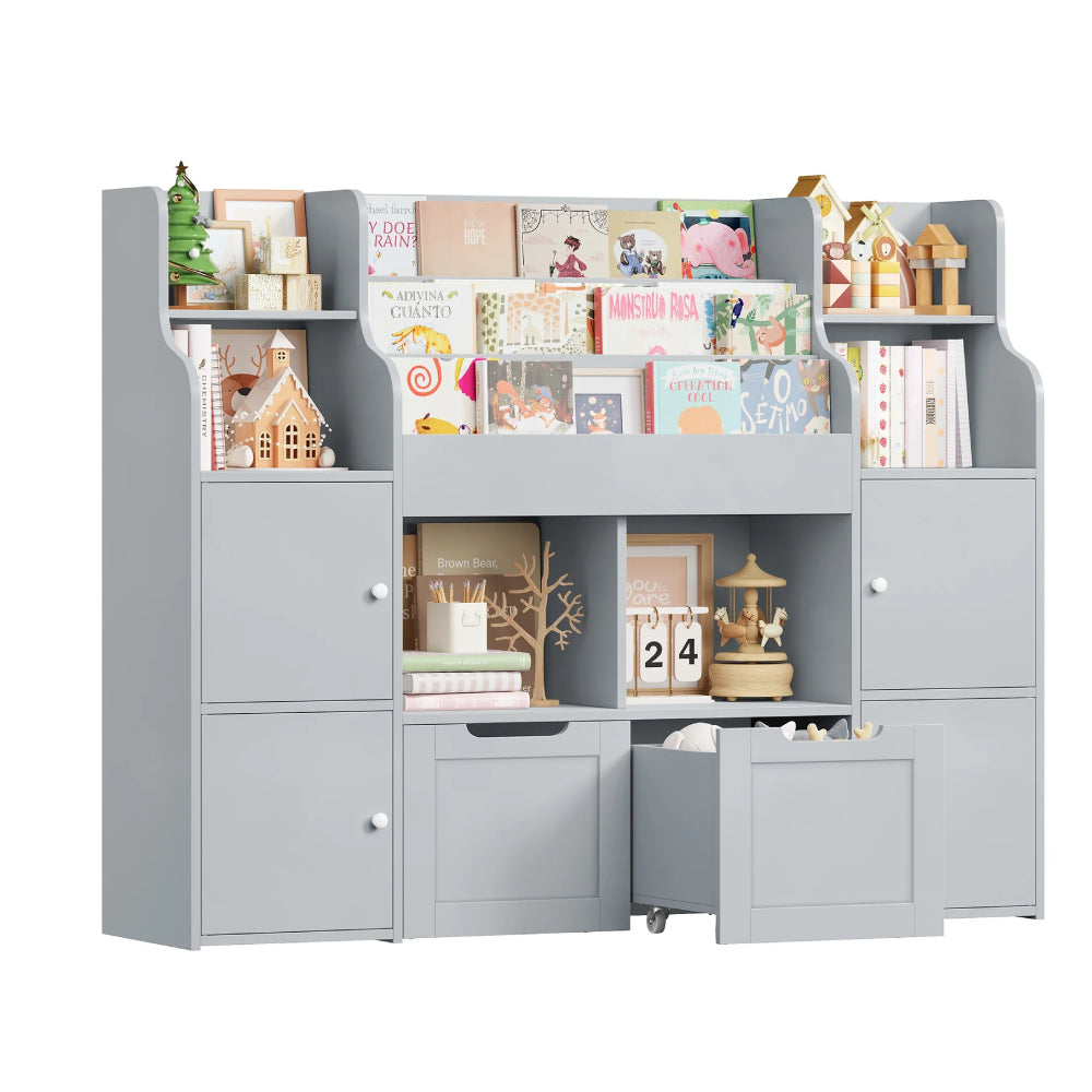 AlixFurniture Bibliothèque et meuble de rangement pour enfants en bois –stable et grande capacité