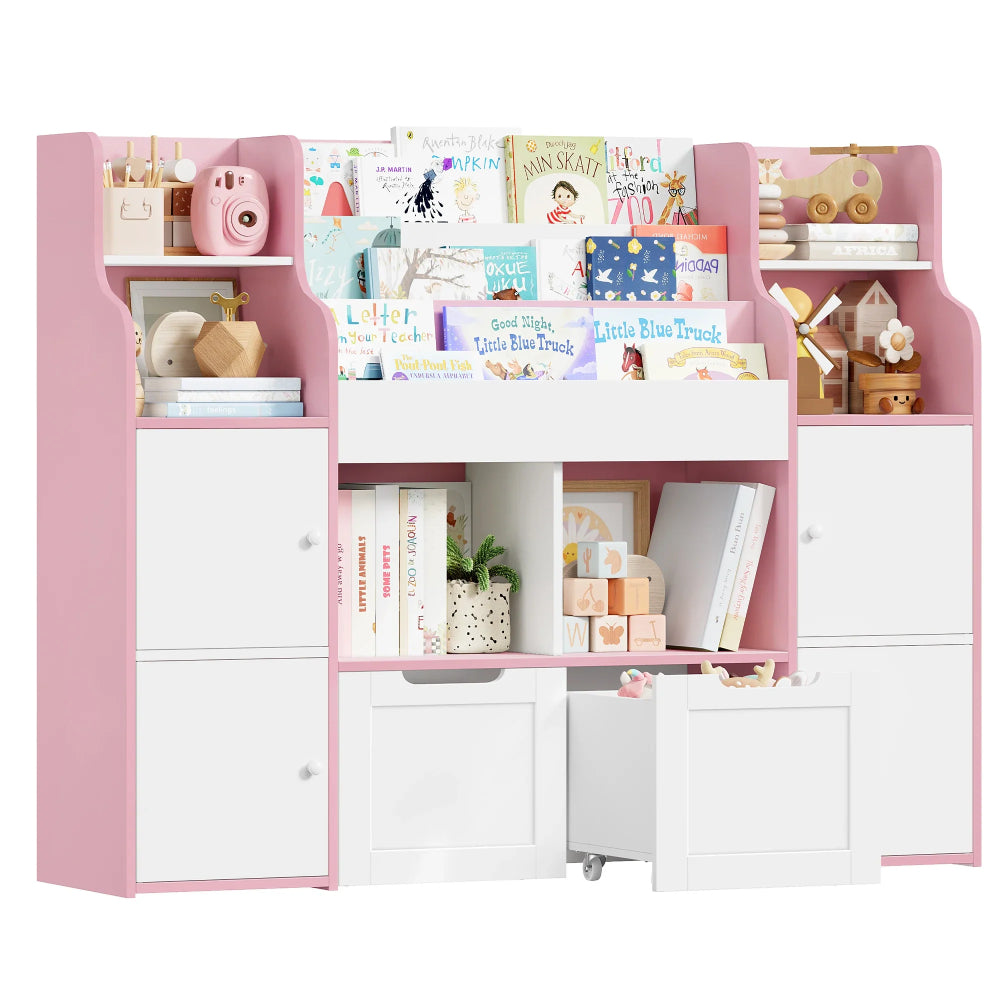 AlixFurniture Bibliothèque et meuble de rangement pour enfants en bois –stable et grande capacité