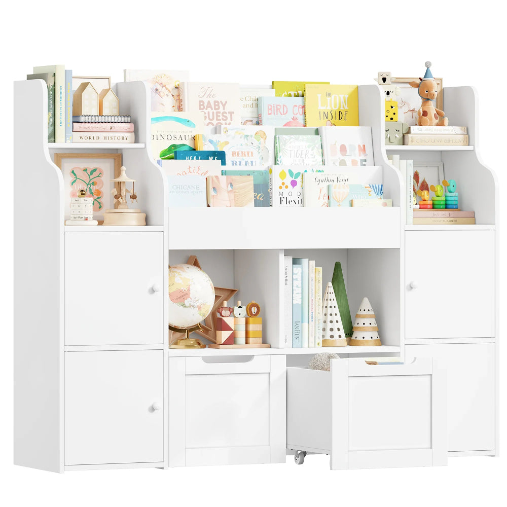 AlixFurniture Bibliothèque et meuble de rangement pour enfants en bois –stable et grande capacité