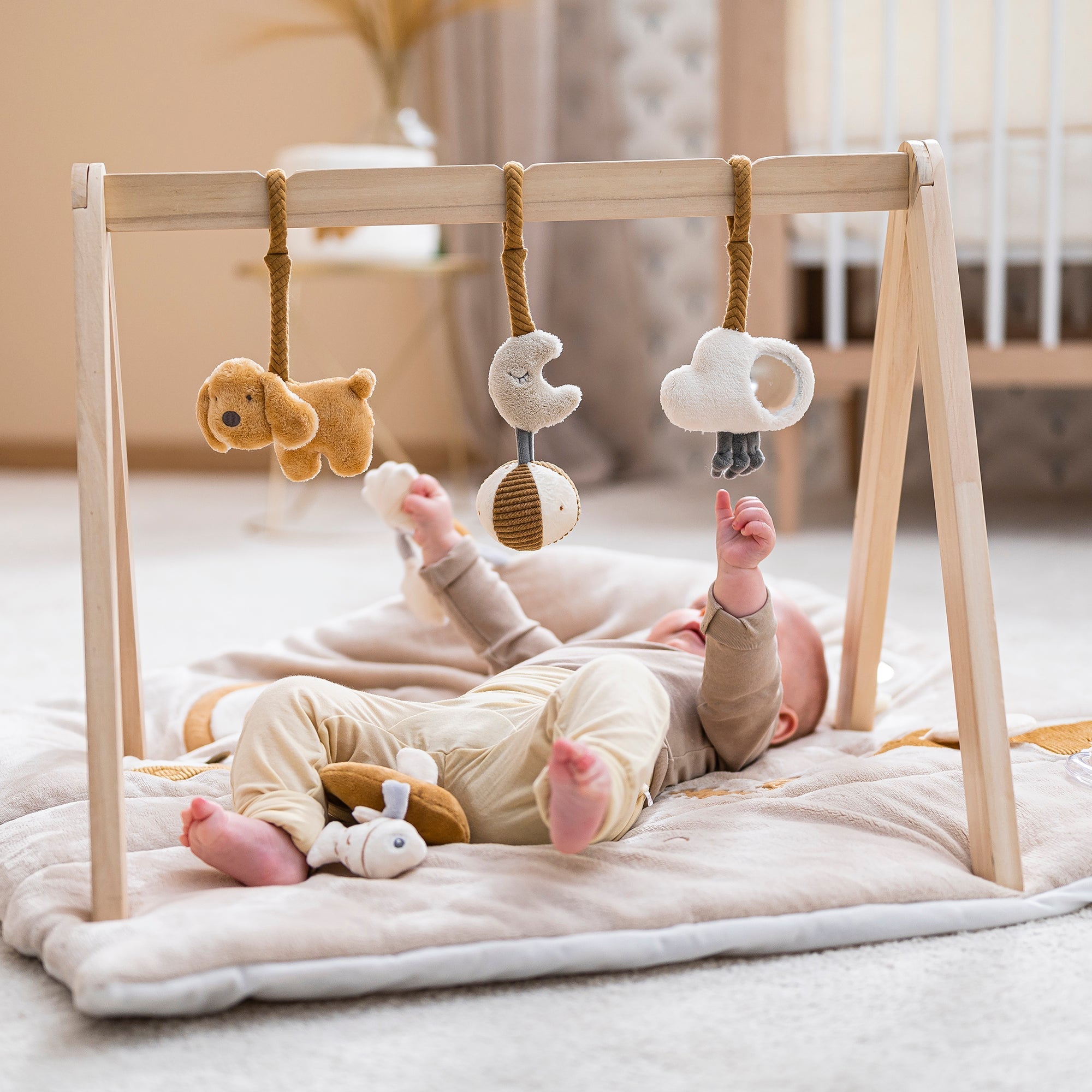 AlixFurniture Arche en bois avec jouets - 60x50 cm - brun