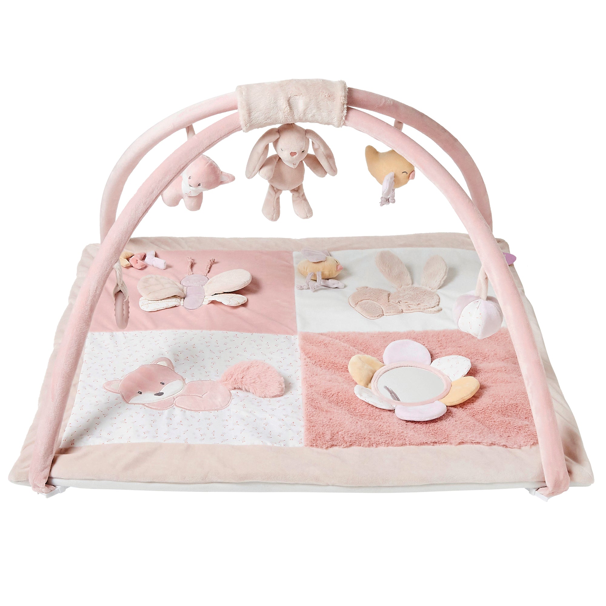 AlixFurniture Tapis d'Éveil avec Arches Alice et Pomme - 75x70 cm - Vieux rose