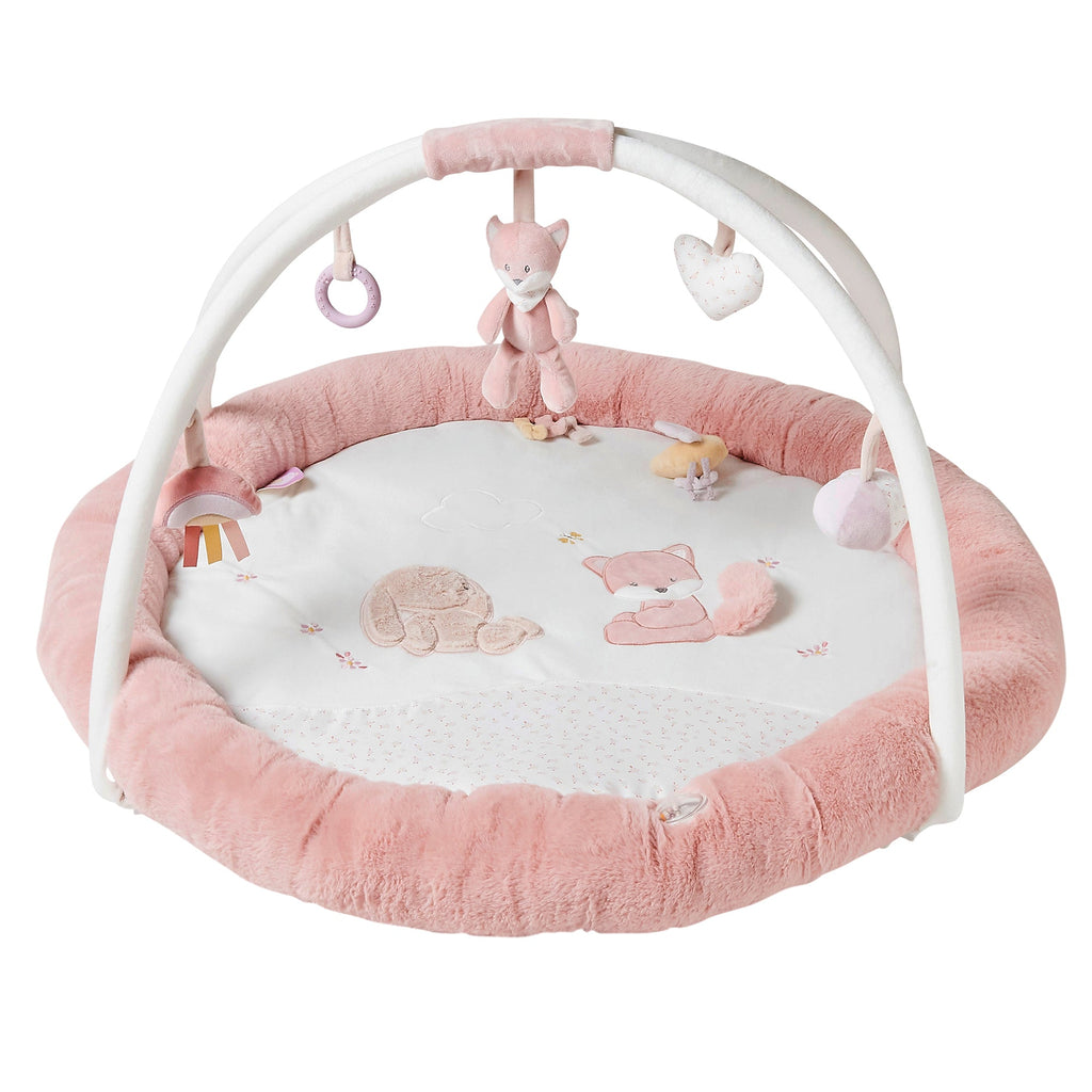 AlixFurniture Tapis d'Éveil avec Arches Alice et Pomme - 90x90 cm - Vieux rose