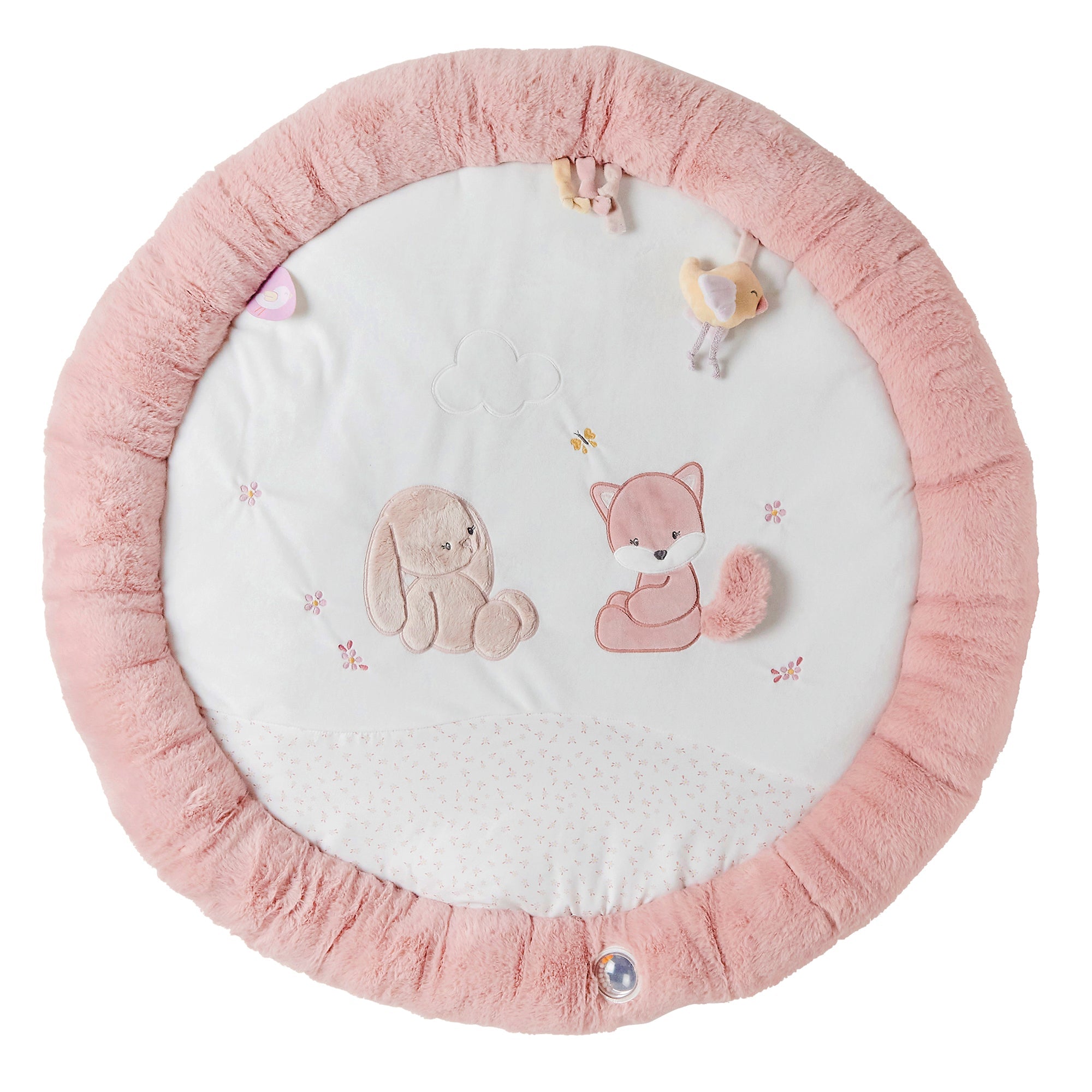 AlixFurniture Tapis d'Éveil avec Arches Alice et Pomme - 90x90 cm - Vieux rose