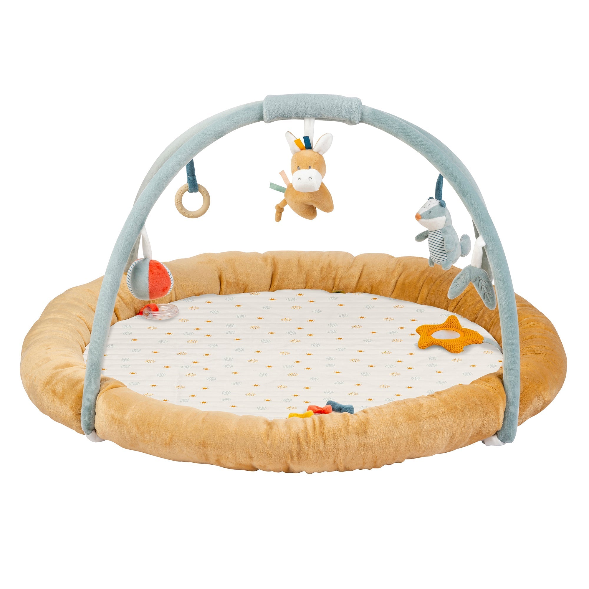 AlixFurniture Tapis d'Éveil avec Arches - 90 cm - Beige Chaud Foncé