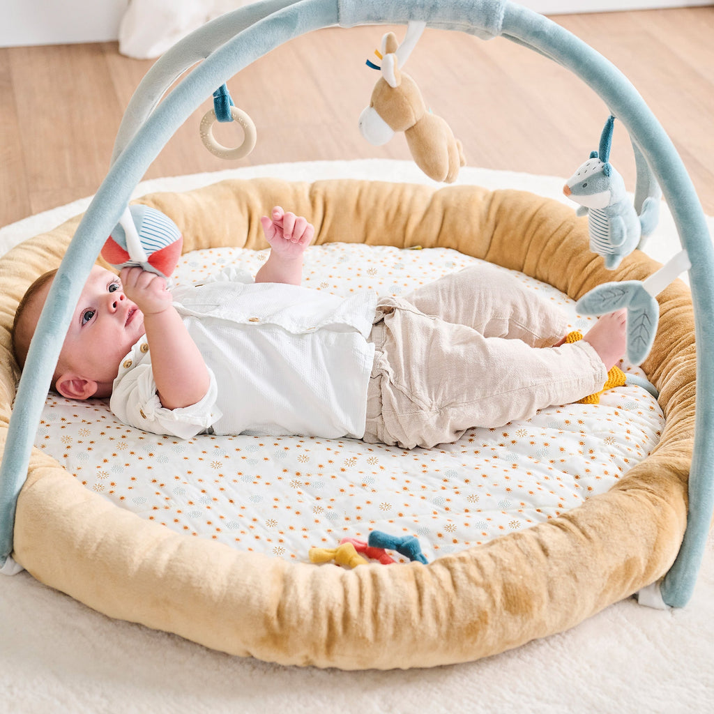 AlixFurniture Tapis d'Éveil avec Arches - 90 cm - Beige Chaud Foncé