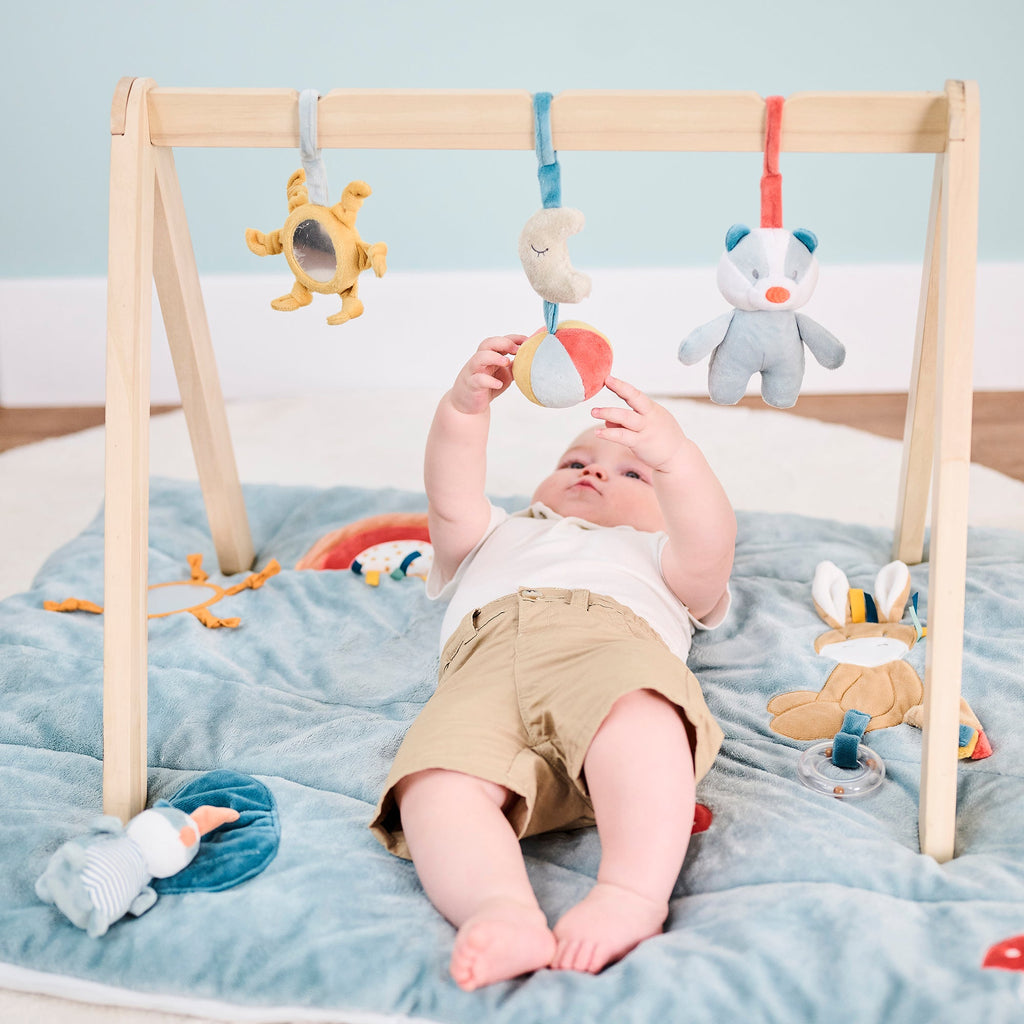 AlixFurniture Arche en Bois avec Jouets - 59,50 cm - Bleu Poussiéreux