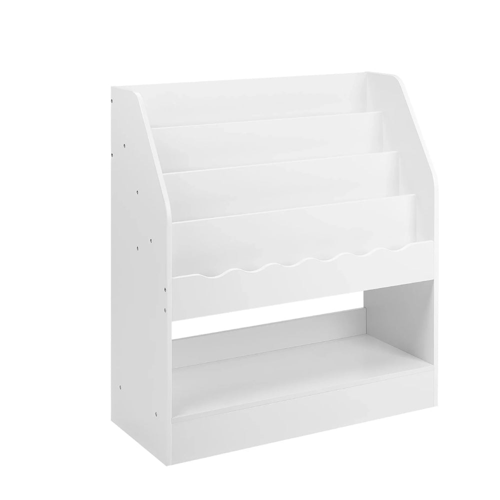 AlixFurniture Bibliothèque basse enfant blanche à plusieurs étagères – rangement pratique et accessible