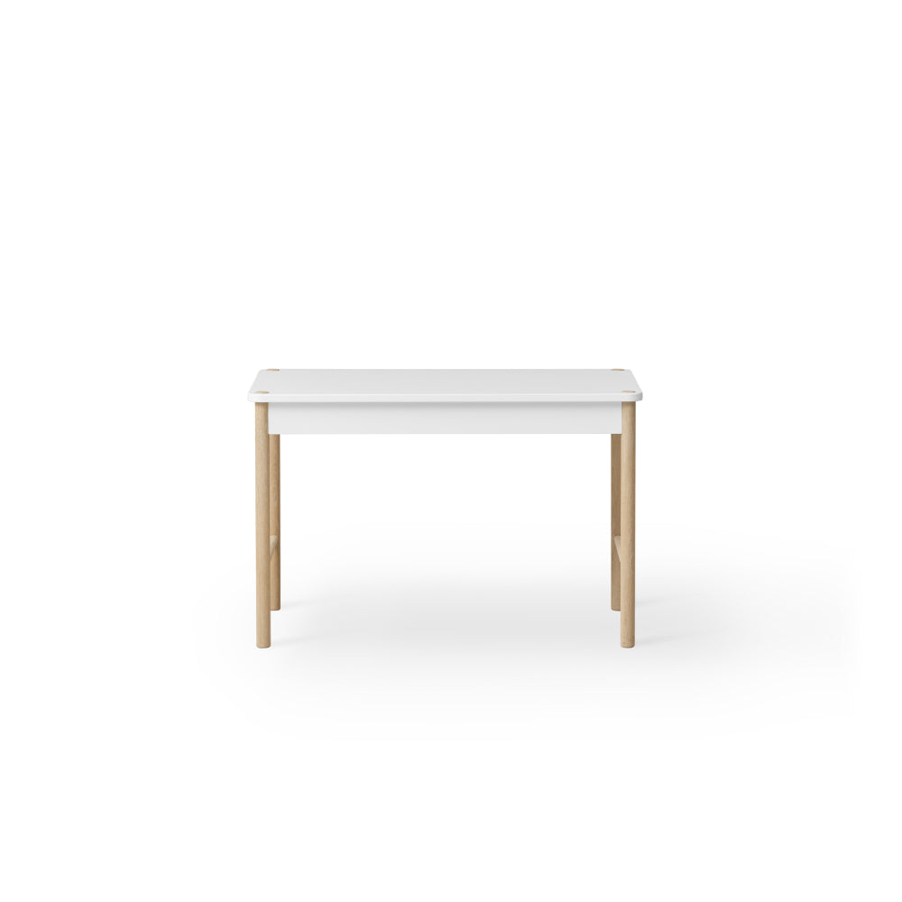 AlixFurniture Table De Jeux Enfant Camp, Design Blanc Et Chêne Naturel