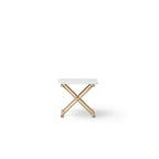 AlixFurniture Table de Chevet Basse et Hautement Ajustable, Blanc/Chêne