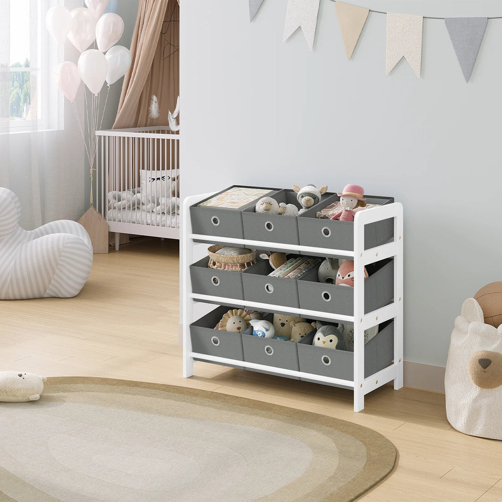 AlixFurniture Étagère de Rangement Enfant avec 9 Bacs Tissus