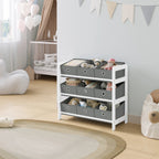 AlixFurniture Étagère de Rangement Enfant avec 9 Bacs Tissus