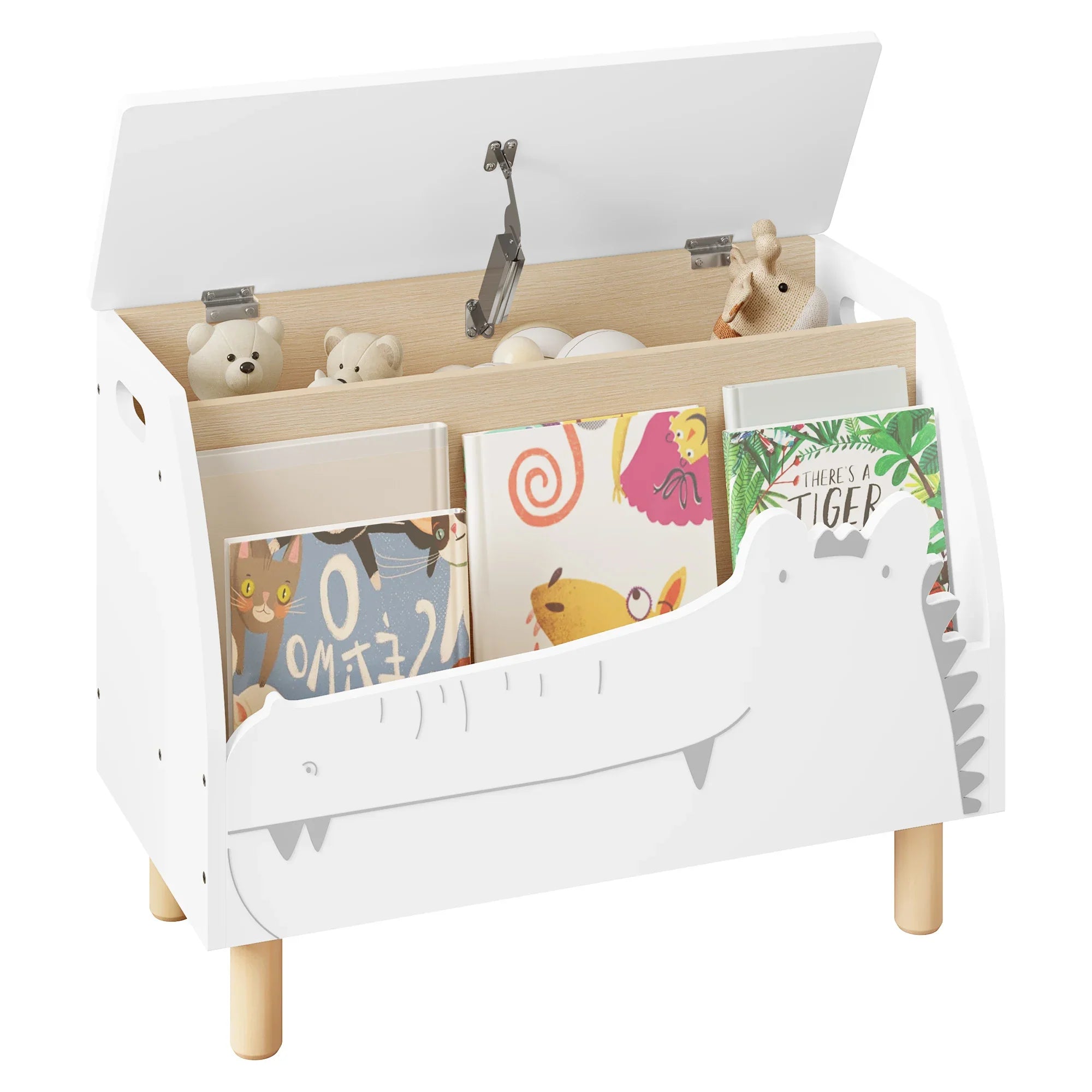 AlixFurniture Bibliothèque-coffre pour enfant – rangement malin et multifonctionnel
