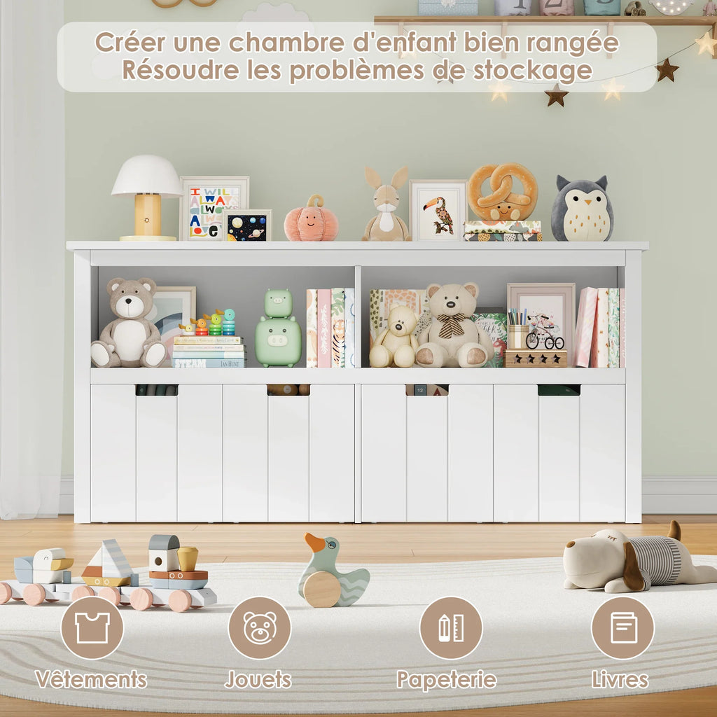 AlixFurniture Bibliothèque pour enfants en bois – sûre, stable et facile à ranger