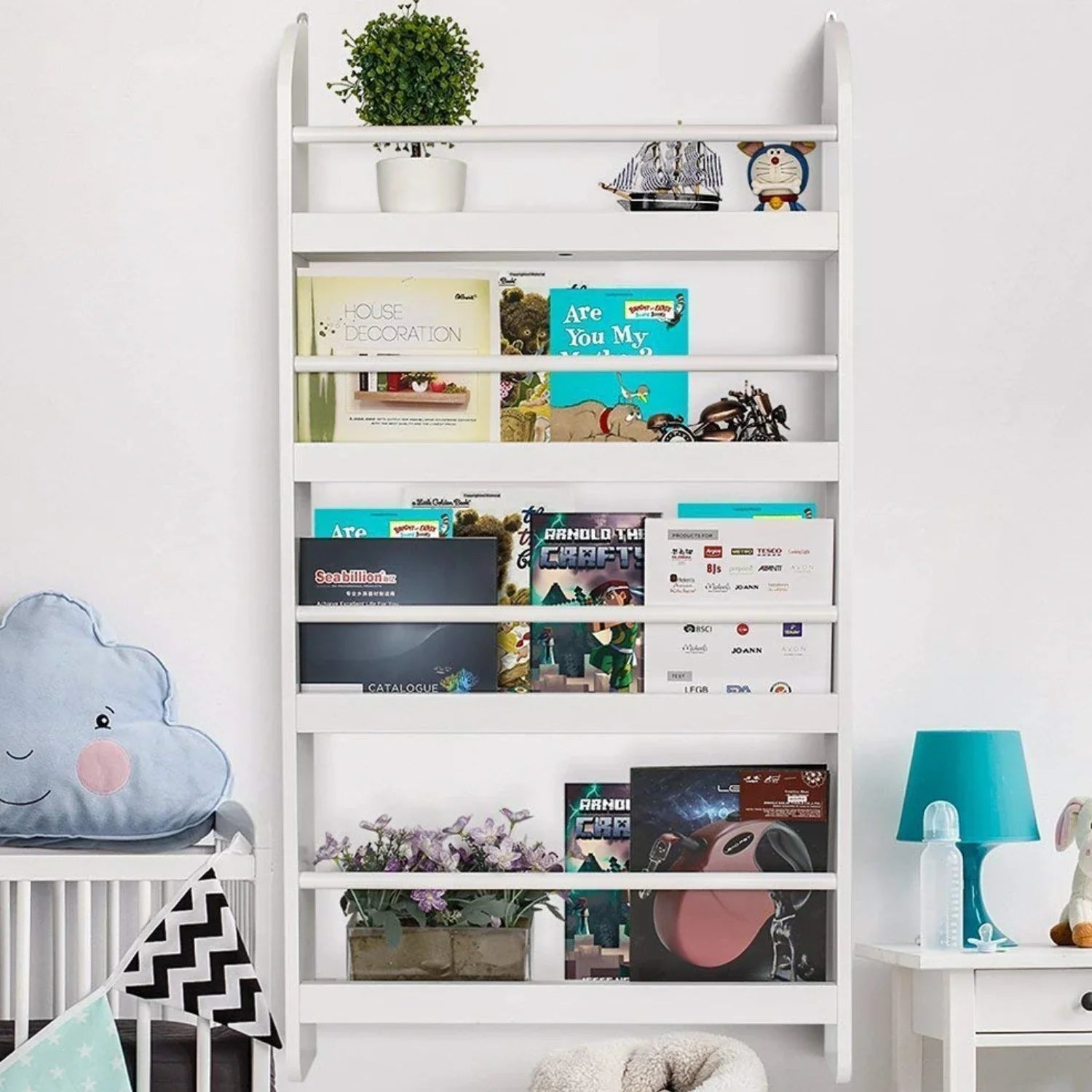 AlixFurniture Étagère Murale en Bois pour Enfant – Rangement Pratique et Élégant