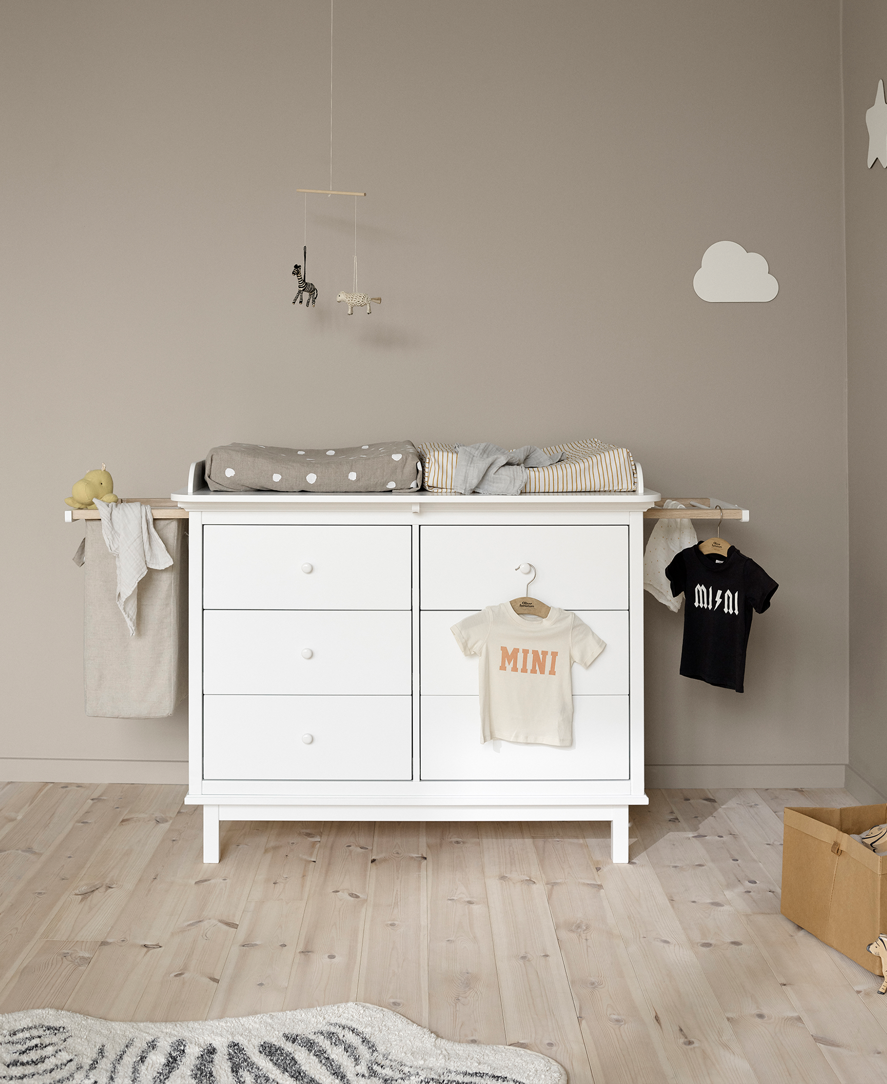 AlixFurniture Sac à Linge en Coton 100%, Pratique et Design Minimaliste pour Commode 6 Tiroirs