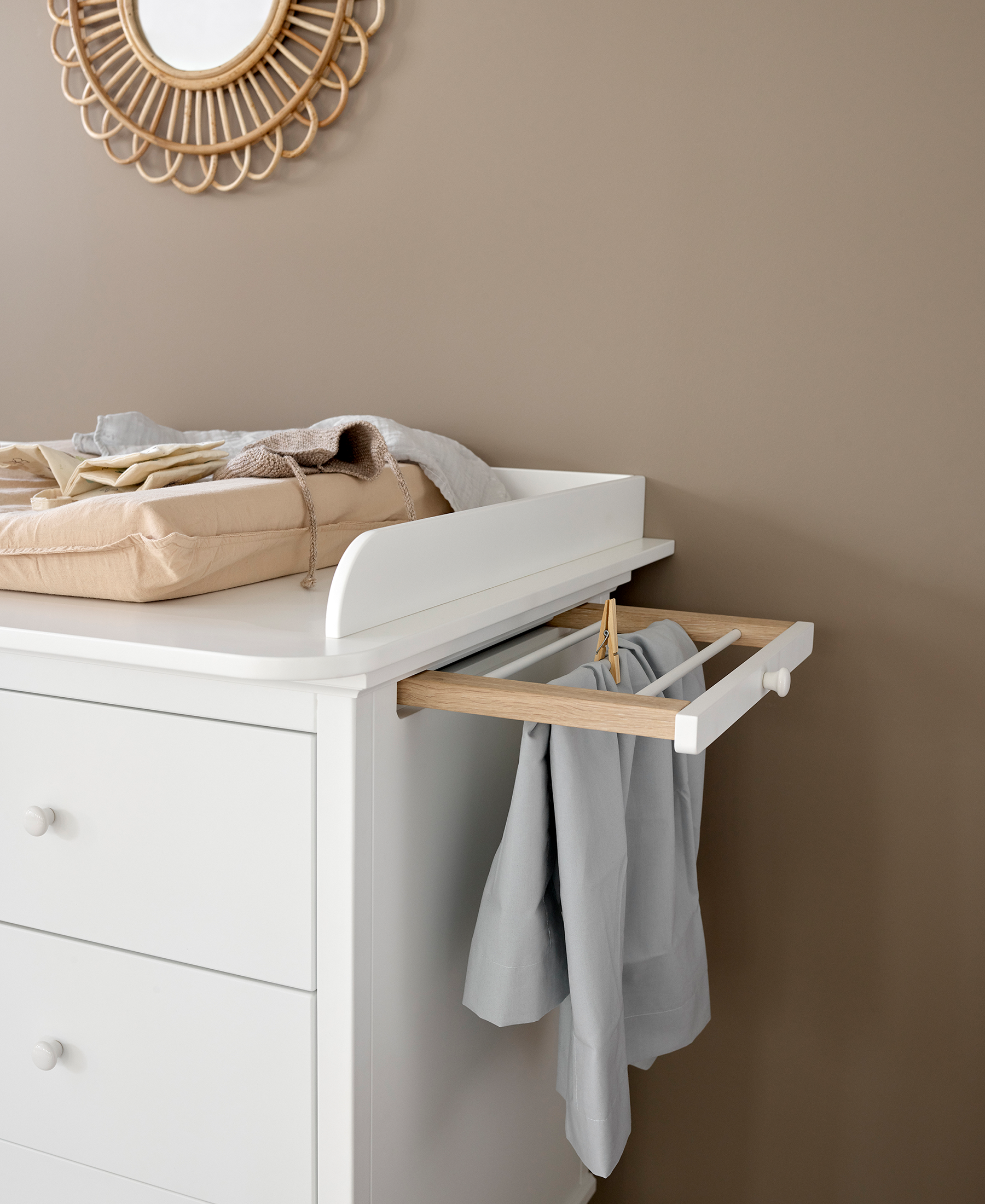 AlixFurniture 2 supports coulissants et sac à linge pour commode 6 tiroirs Seaside