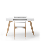 AlixFurniture Bureau Wood 72,6 cm & chaise Wood avec accoudoirs, l'ensemble, blanc/chêne