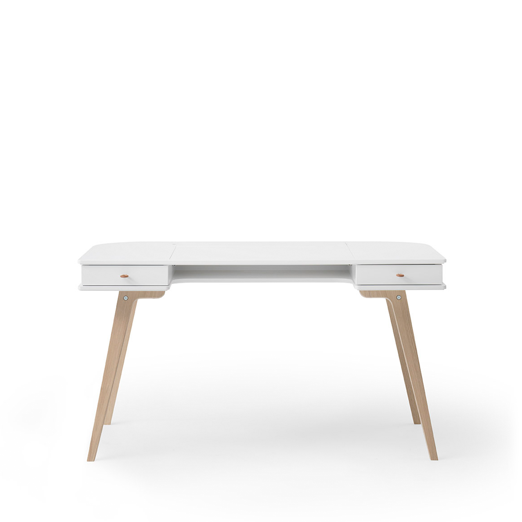 AlixFurniture Bureau Wood 66 cm, blanc/chêne