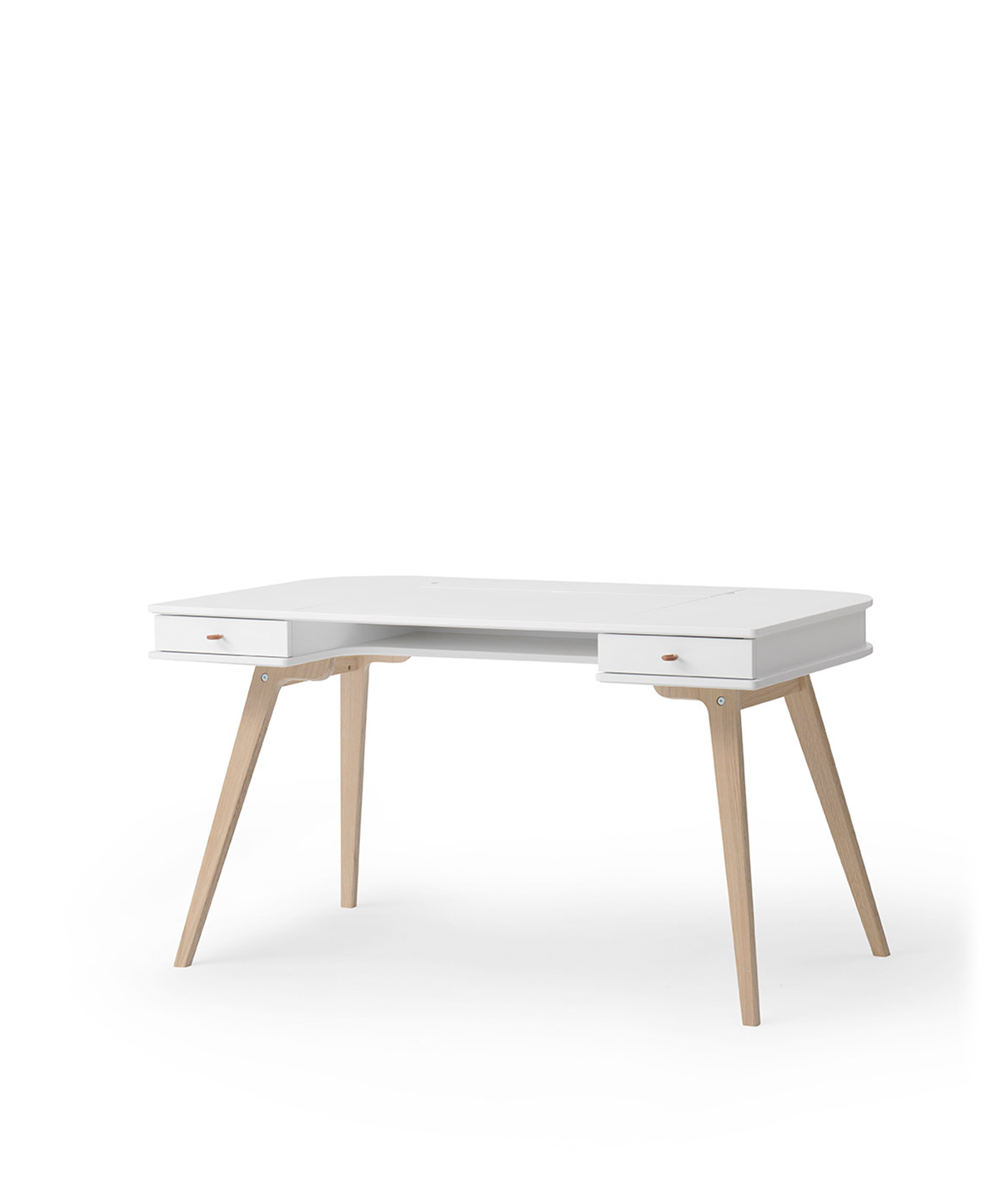 AlixFurniture Bureau Wood 66 cm, blanc/chêne