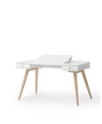 AlixFurniture Bureau Wood 66 cm, blanc/chêne