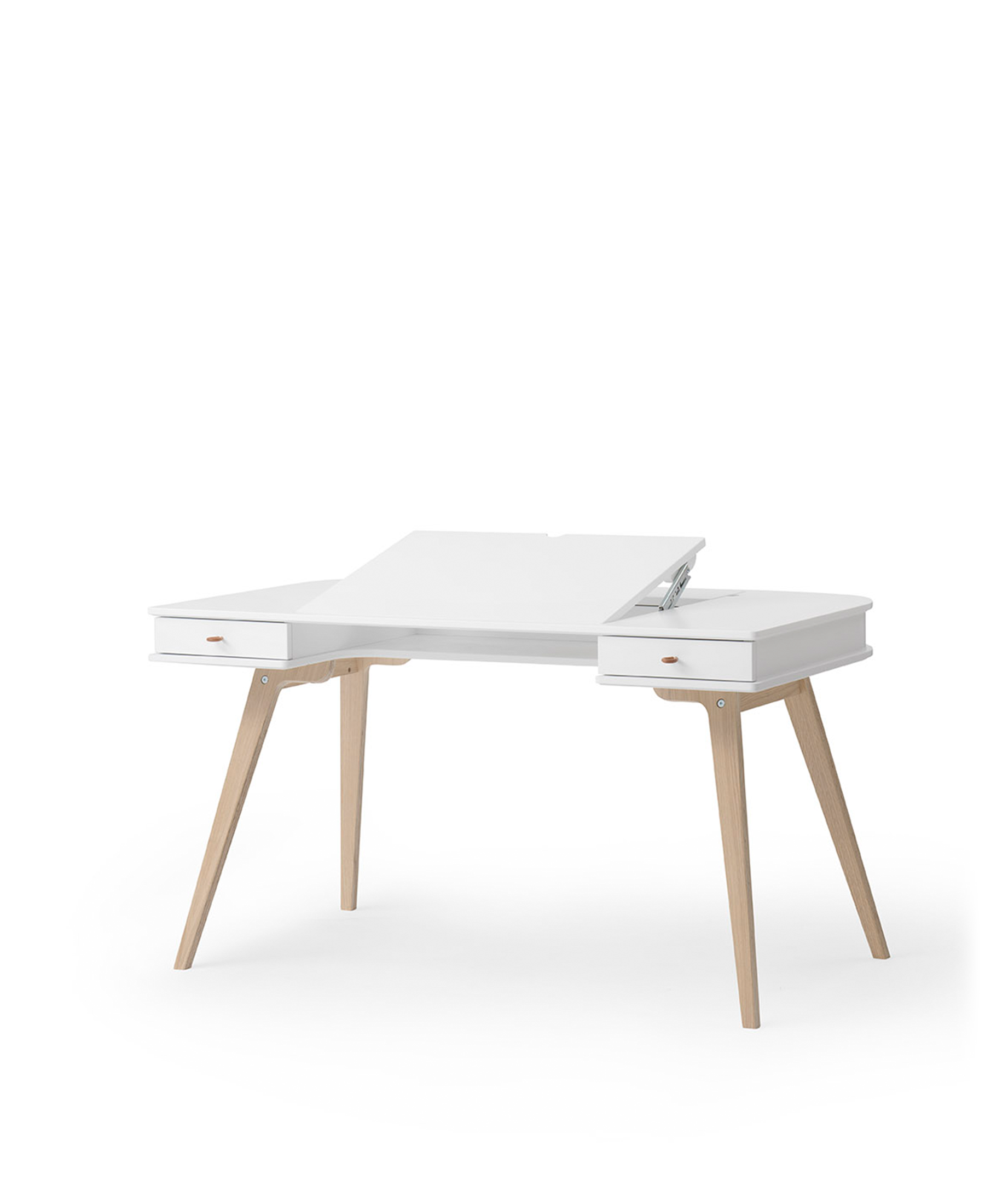 AlixFurniture Bureau Wood 66 cm, blanc/chêne