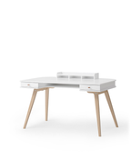 AlixFurniture Bureau Wood 66 cm, blanc/chêne