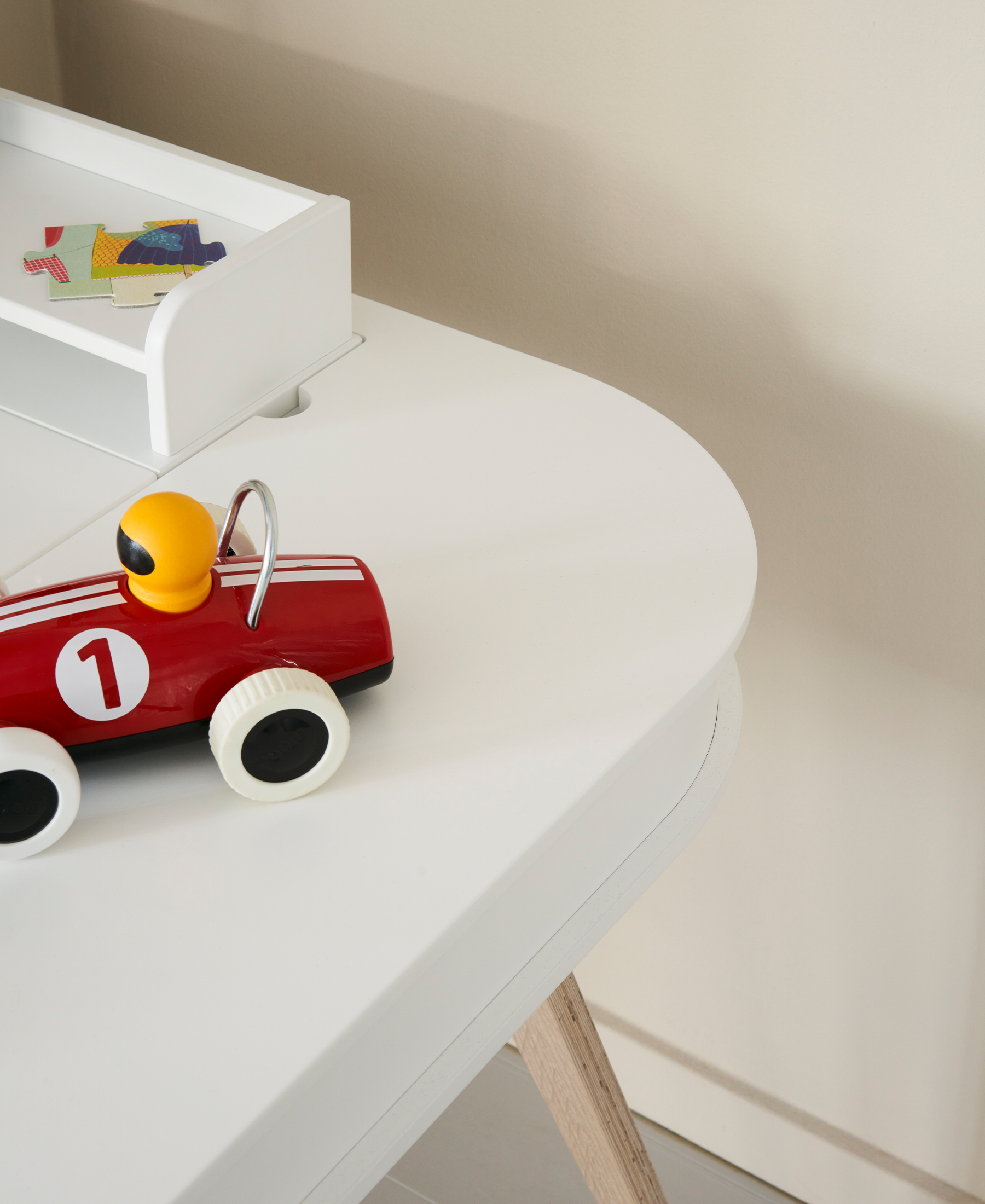 AlixFurniture Bureau Wood 66 cm, blanc/chêne