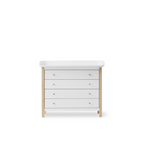 AlixFurniture Commode à langer 4 tiroirs Wood, blanc/chêne