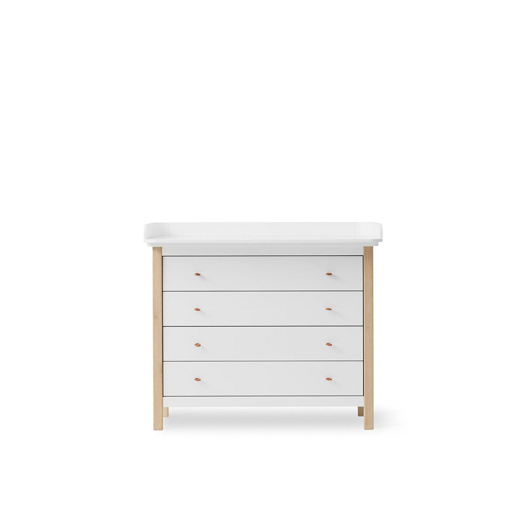 AlixFurniture Commode à langer 4 tiroirs Wood, blanc/chêne