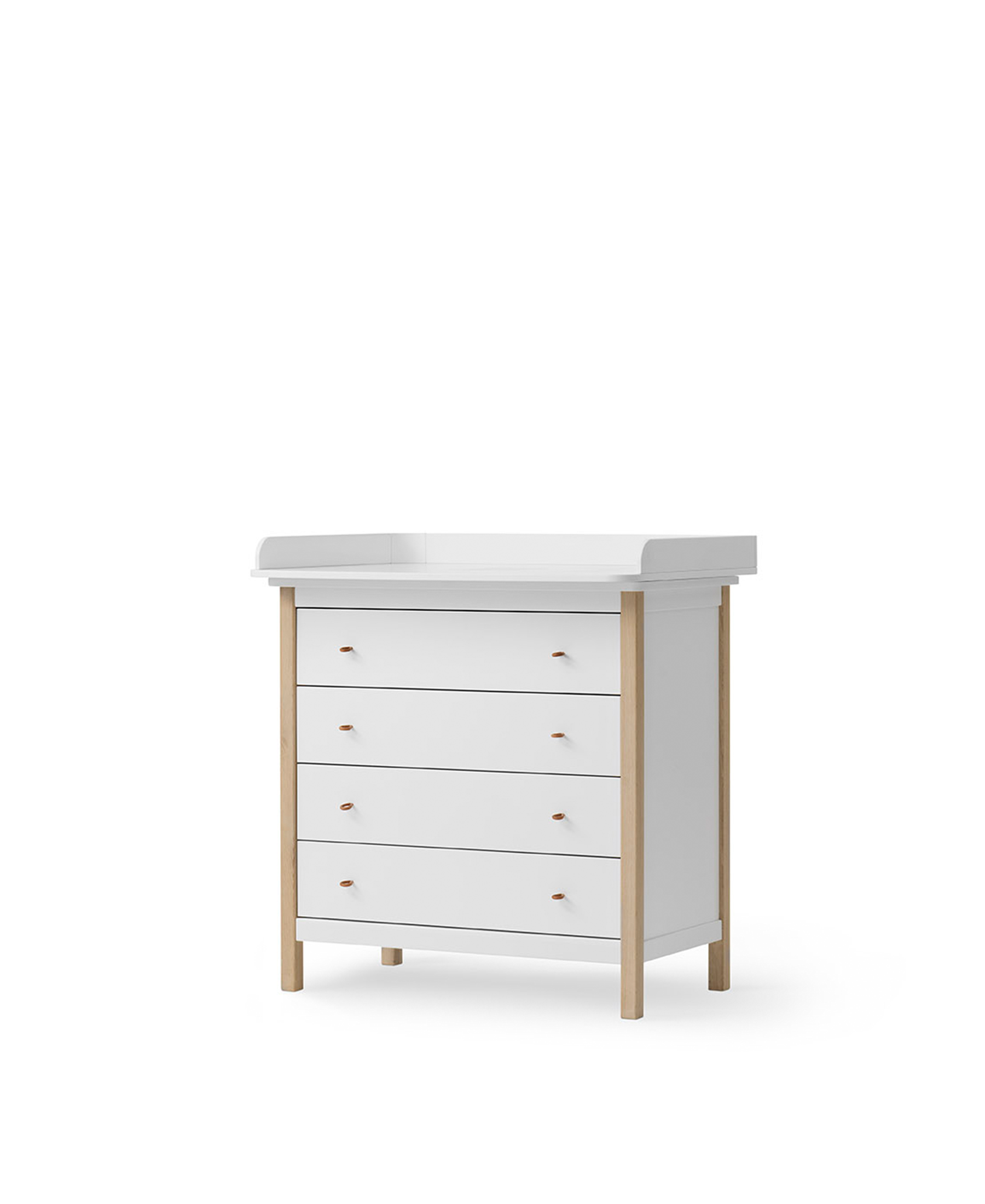 AlixFurniture Commode à langer 4 tiroirs Wood, blanc/chêne