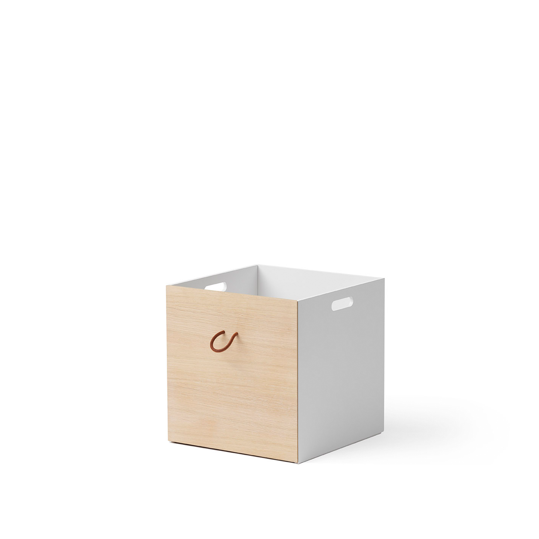 AlixFurniture Boîtes de rangement Wood 2 pcs., blanc/chêne