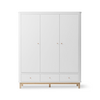 AlixFurniture Armoire 3 portes Wood, blanc/chêne