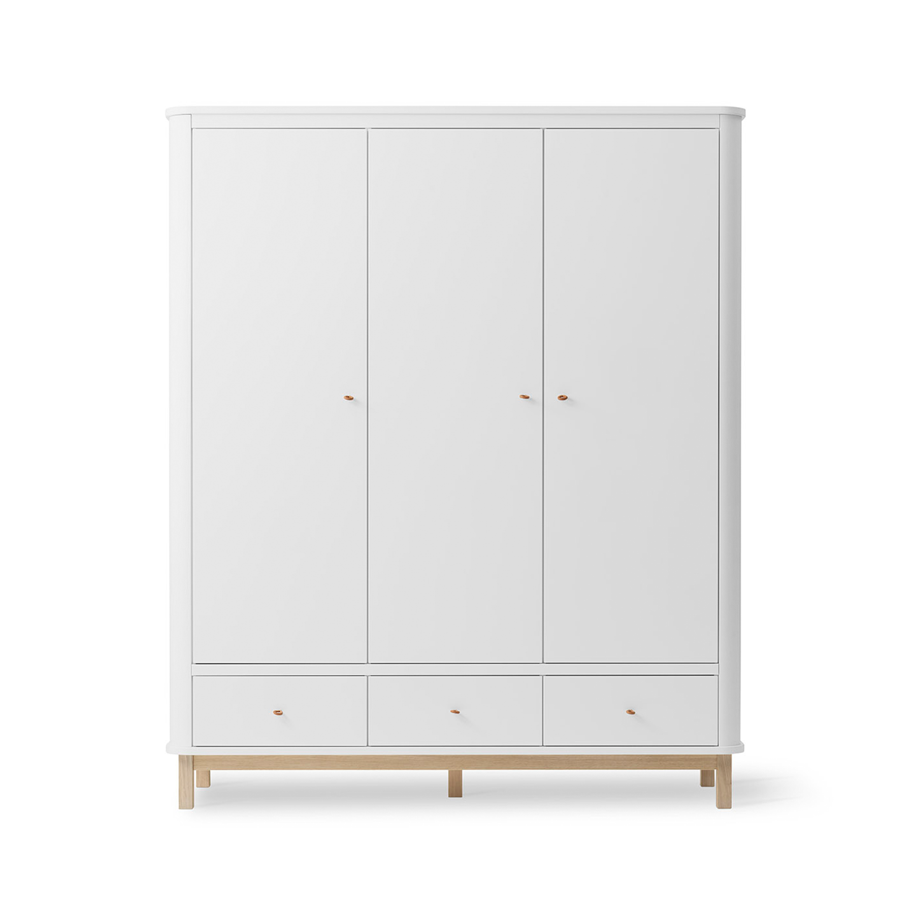 AlixFurniture Armoire 3 portes Wood, blanc/chêne