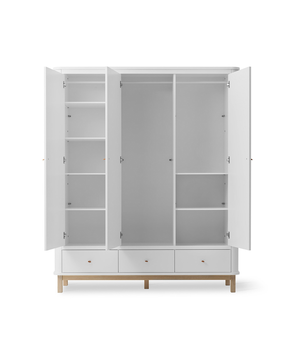 AlixFurniture Armoire 3 portes Wood, blanc/chêne