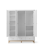 AlixFurniture Armoire 3 portes Wood, blanc/chêne