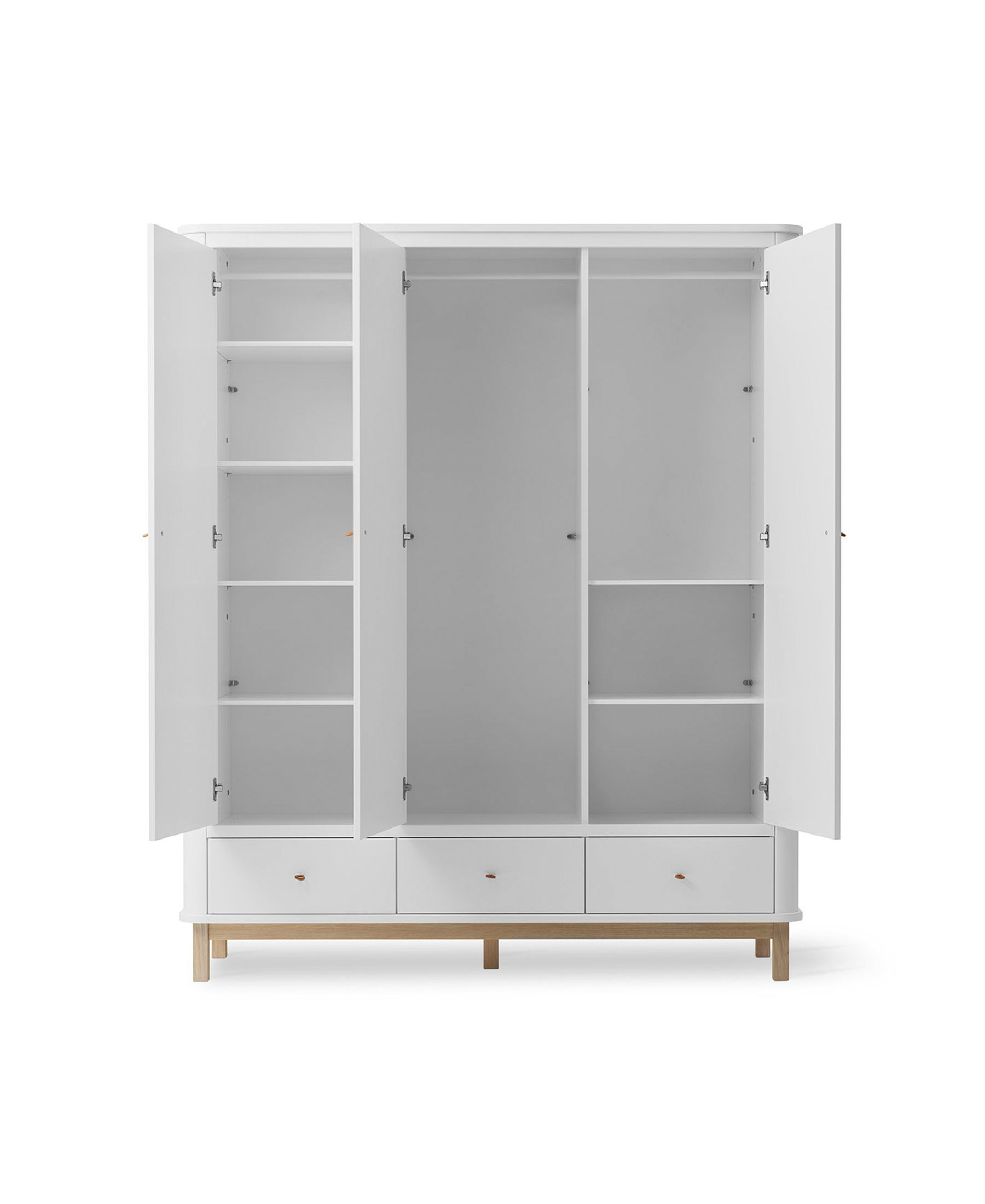 AlixFurniture Armoire 3 portes Wood, blanc/chêne