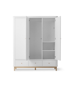 AlixFurniture Armoire 3 portes Wood, blanc/chêne