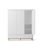 AlixFurniture Armoire 3 portes Wood, blanc/chêne