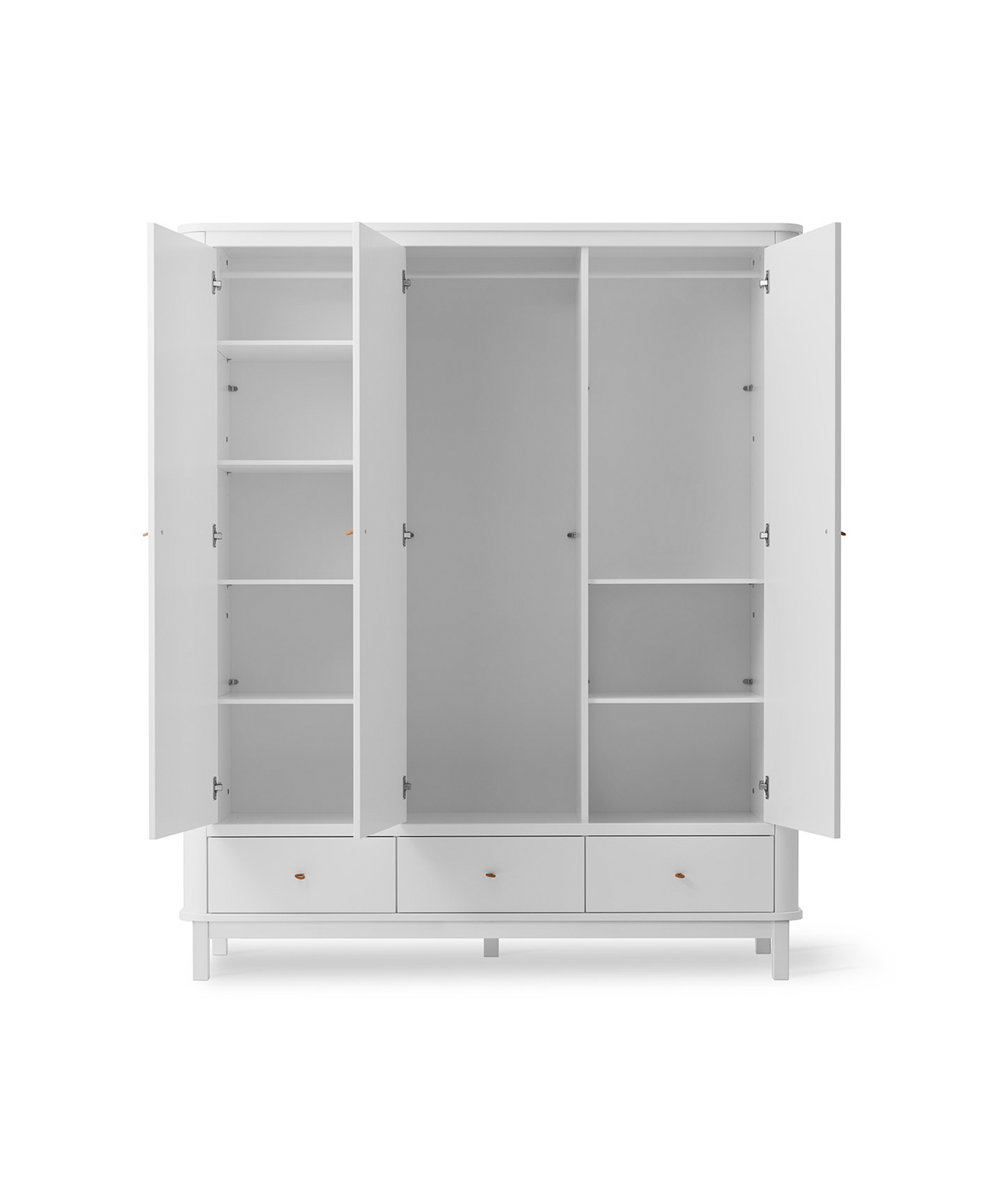 AlixFurniture Armoire 3 portes Wood, blanc