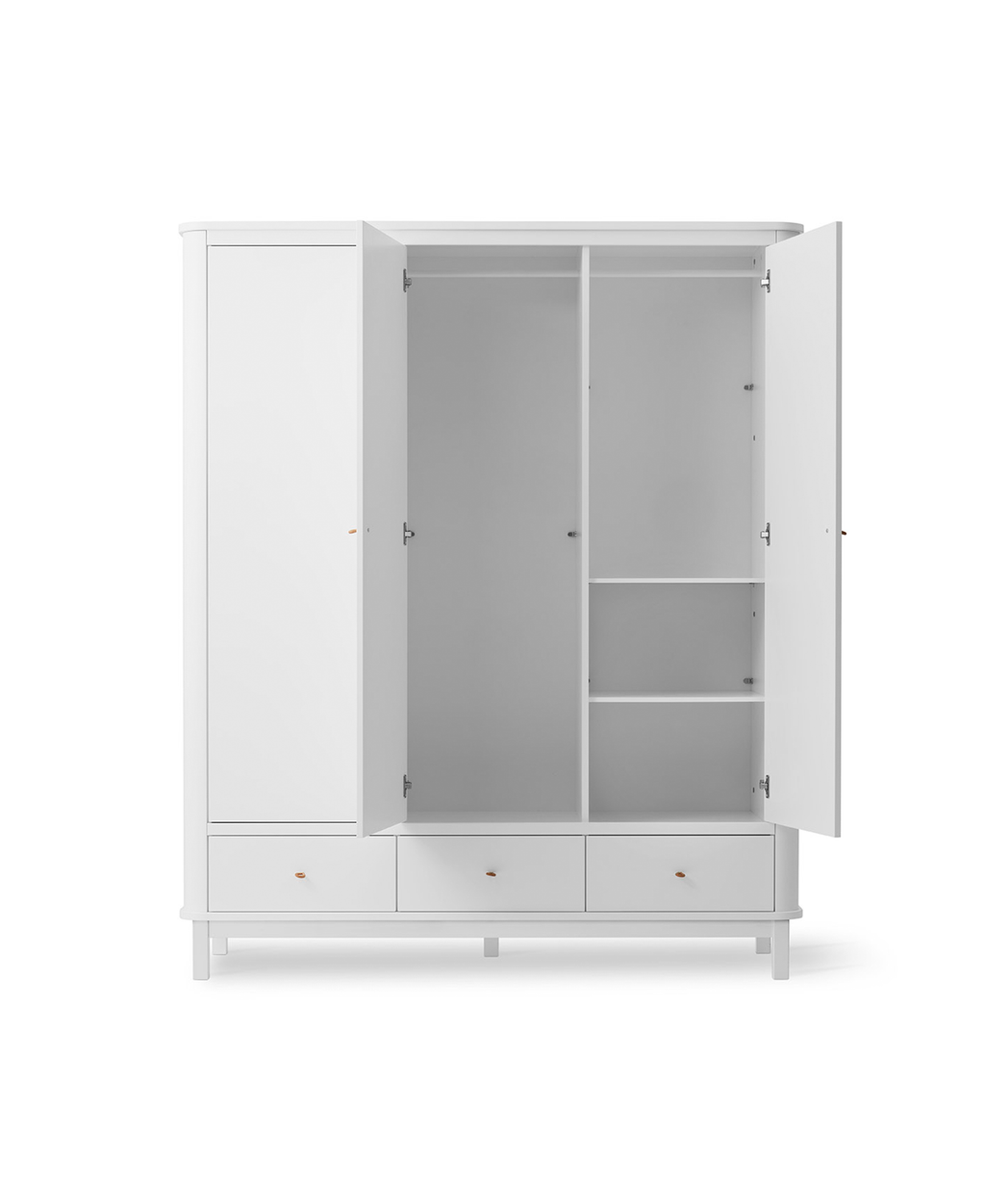 AlixFurniture Armoire 3 portes Wood, blanc