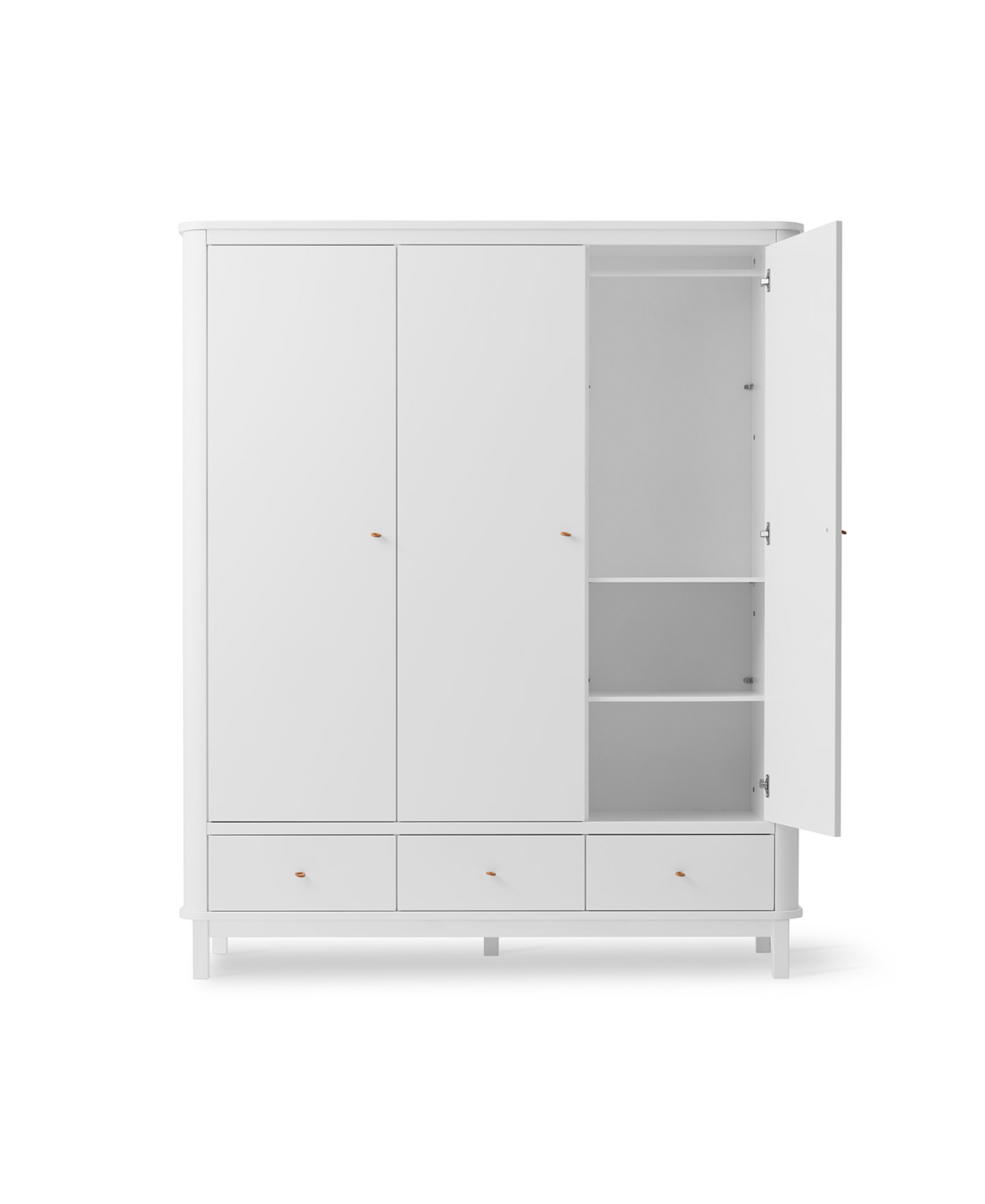 AlixFurniture Armoire 3 portes Wood, blanc
