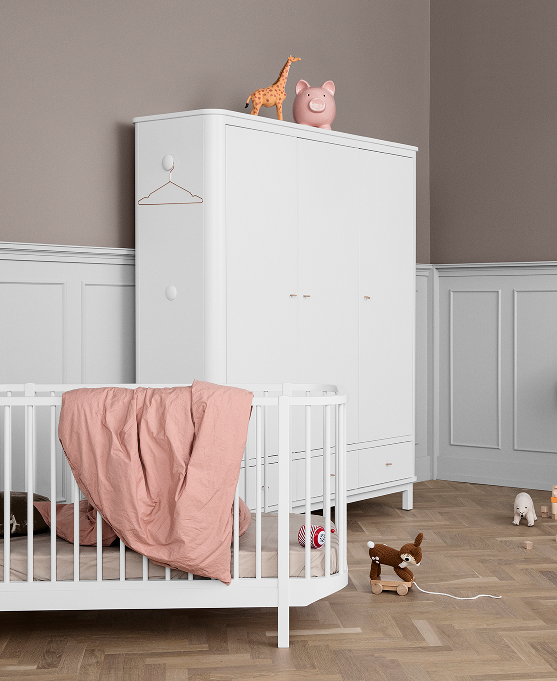 AlixFurniture Armoire 3 portes Wood, blanc