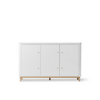 AlixFurniture Armoire multi-rangement 3 portes Wood, blanc/chêne