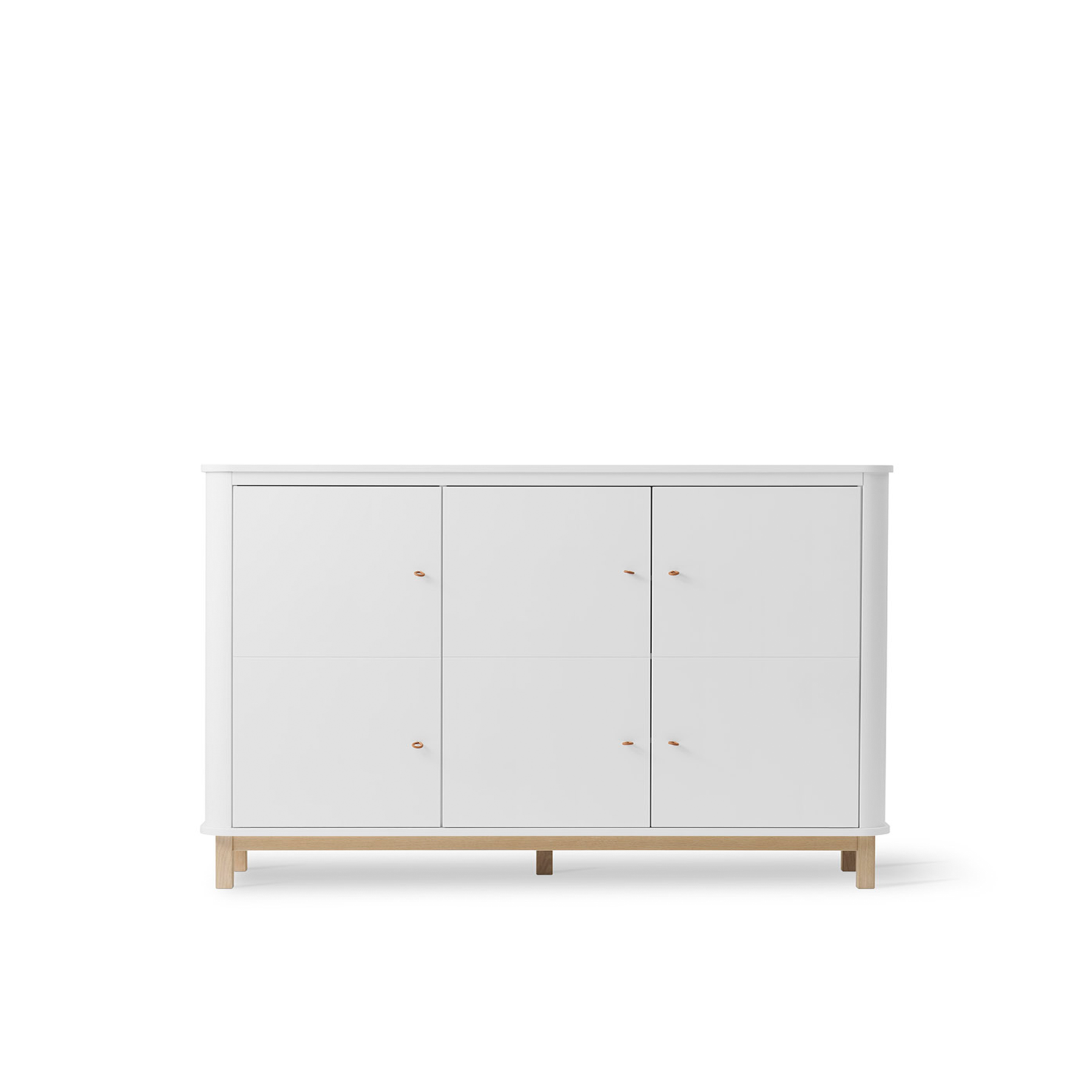 AlixFurniture Armoire multi-rangement 3 portes Wood, blanc/chêne