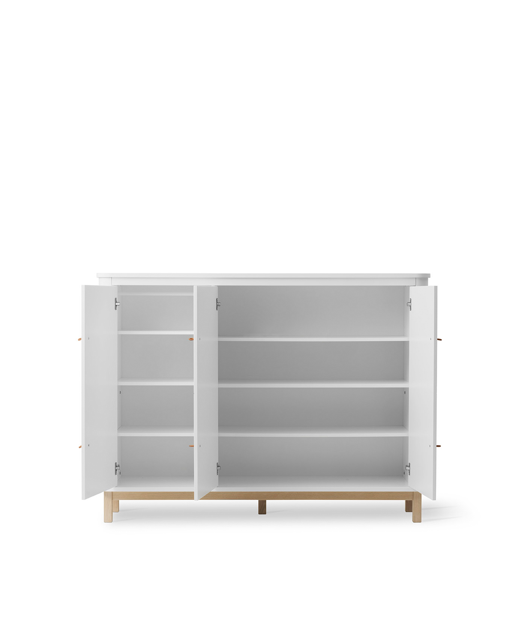 AlixFurniture Armoire multi-rangement 3 portes Wood, blanc/chêne