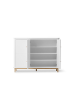 AlixFurniture Armoire multi-rangement 3 portes Wood, blanc/chêne