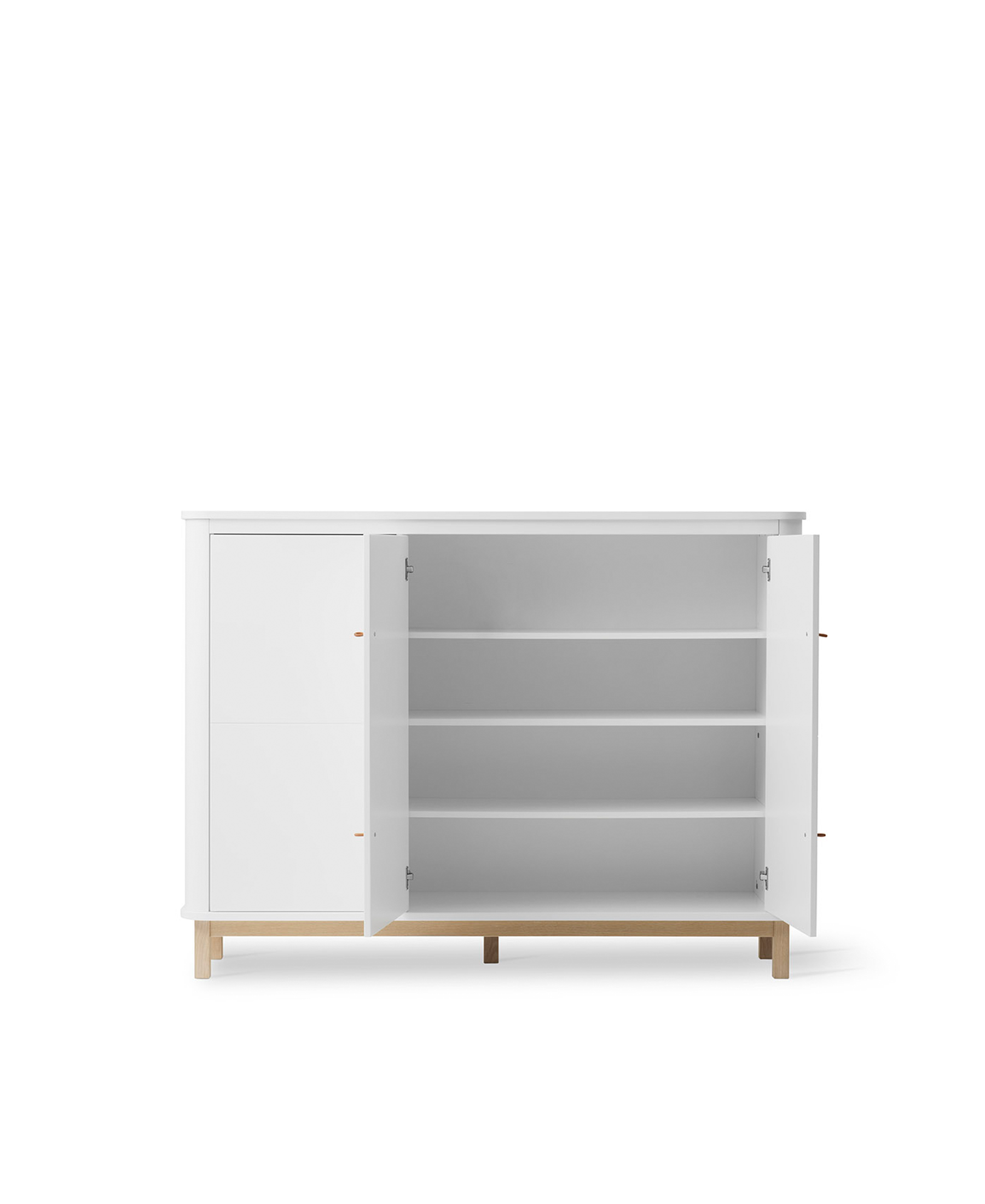 AlixFurniture Armoire multi-rangement 3 portes Wood, blanc/chêne