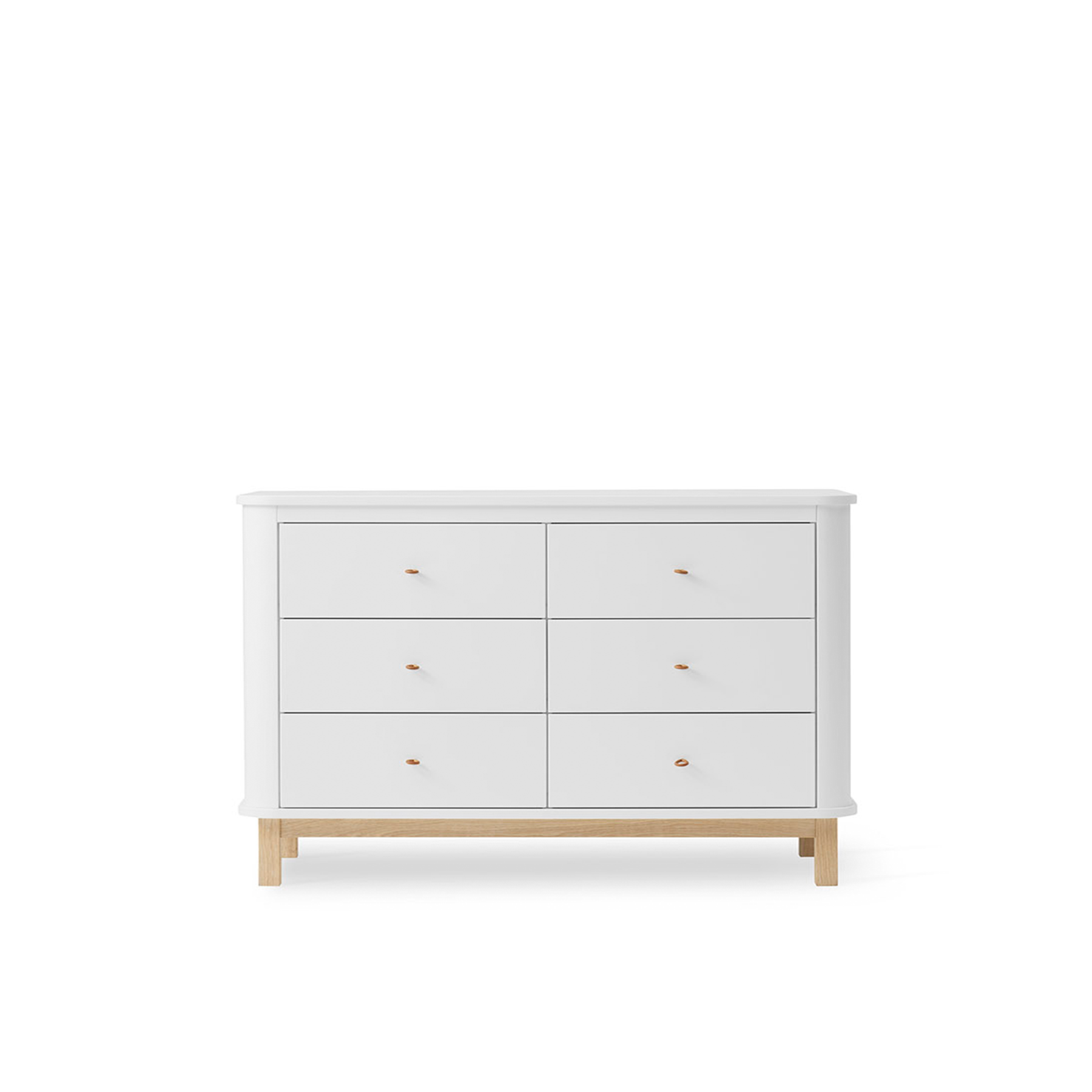 AlixFurniture Commode 6 tiroirs Wood, blanc/chêne