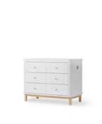 AlixFurniture Commode 6 tiroirs Wood, blanc/chêne