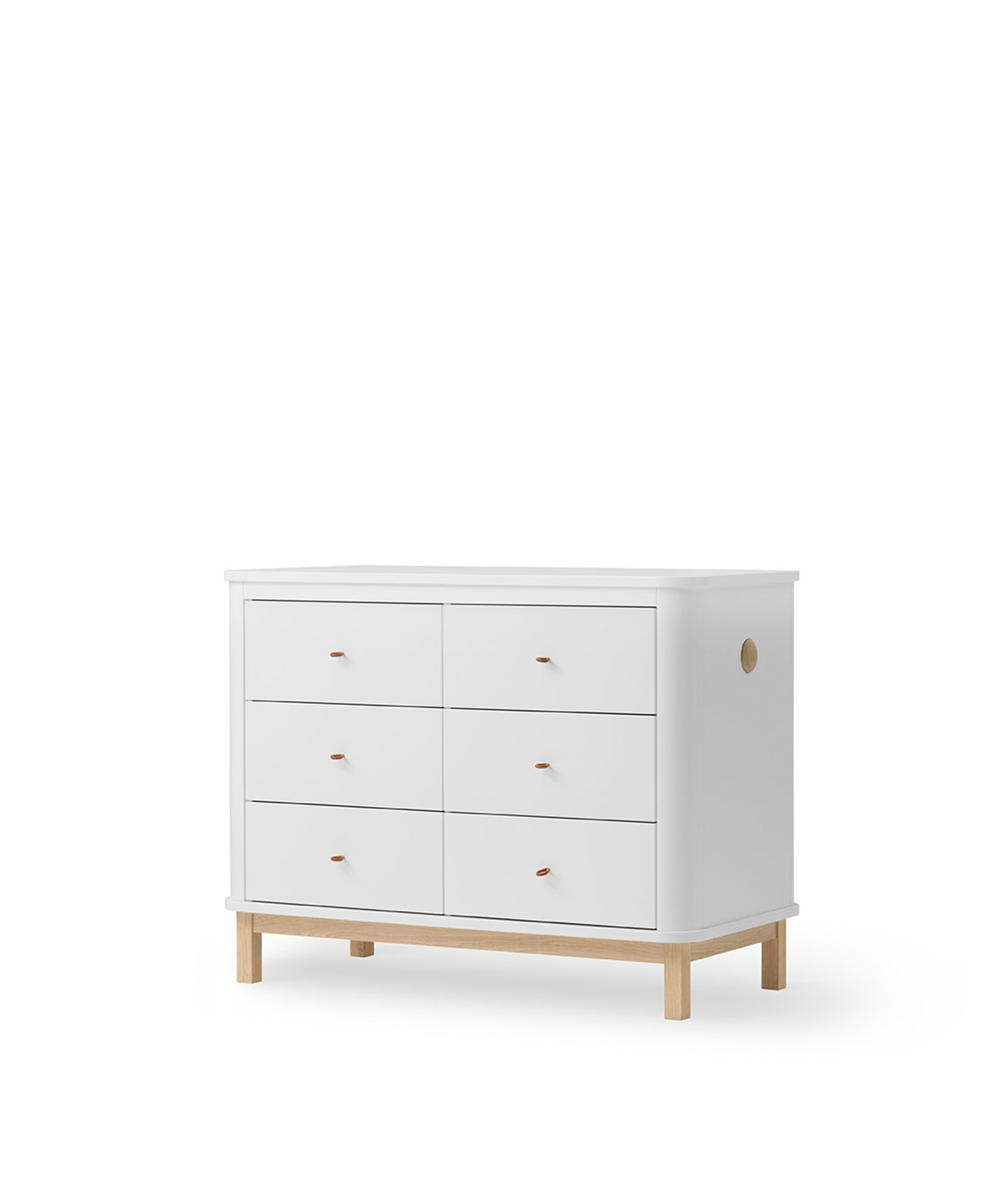 AlixFurniture Commode 6 tiroirs Wood, blanc/chêne